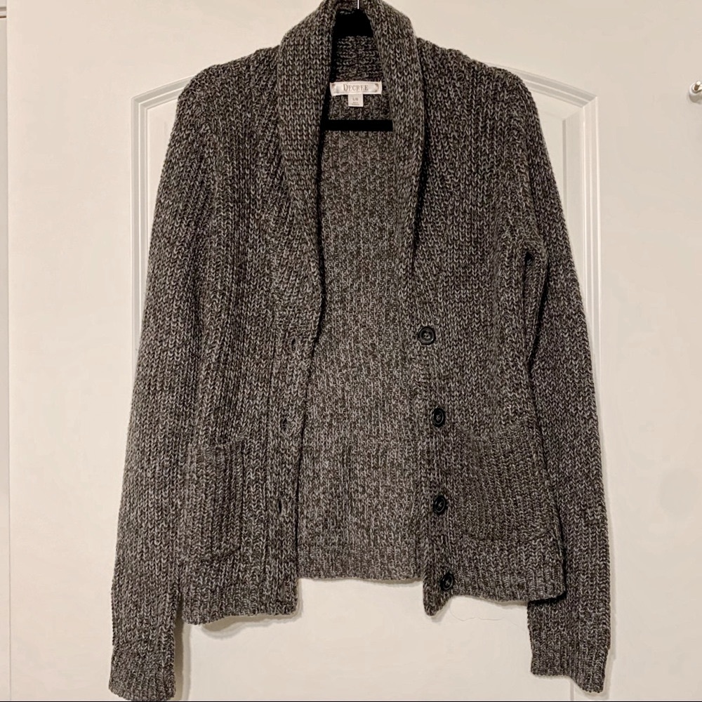 Gray Knit Cardigan